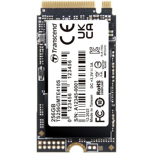 Transcend M.2 Nvme Ssd 256 Gb 2242 Pcie Gen4X4 Lettura Massima: 3.300 Mb/S Scrittura Massima: 1600 Mb/S M Key Ts256Gmte410S
