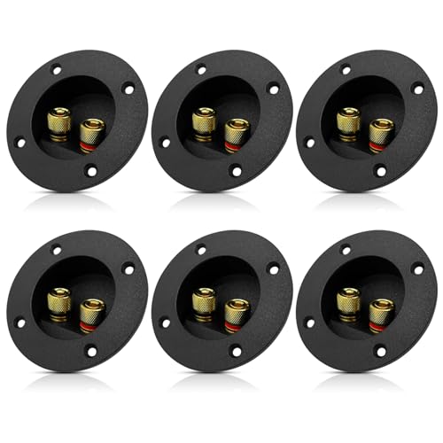 Vegena 6 Pezzi Altoparlante Box Terminale Binding Post, 2 Vie Speaker Box Terminal Binding Post Connettore Subwoofer Connettori A Molla Car Stereo Vit