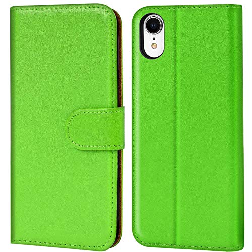 Verco Custodia Per Apple Iphone Xr, Case Per Iphone Xr Cover Pu Pelle Portafoglio Protettiva (6,1 Zoll), Verde