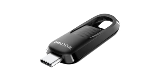 Sandisk 256 Gb Unita Flash Usb Type-C, Prestazioni Usb 3.2 Gen 1 Con Connettore Retrattile, Fino A 400 Mb/S - Nero