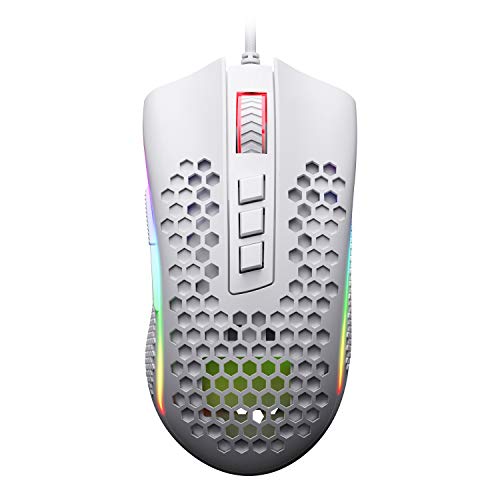 Redragon M808 Storm - Mouse Da Gioco Rgb Leggero, Guscio Ultraleggero Da 85 G, Sensore Ottico 12.400 Dpi, 7 Pulsanti Programmabili, Registrazione Prec