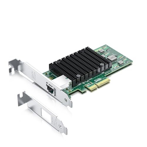 H!Fiber 10Gb Rj45 Pci-E Network Card Nic, Compare To Intel X550-T1, With Intel X550-At Chip, Single Rj45 Port, Pci Express 3.0 X4, Ethernet Converged