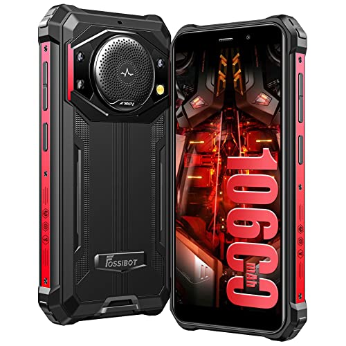 Fossibot F101 Rugged Smartphone 2024-10600Mah Altoparlante 123Db Telefono Indistruttibile, 7Gb+64Gb/1 Tb, 5.45" Android 13 Cellulare, Impermeabile Ip6