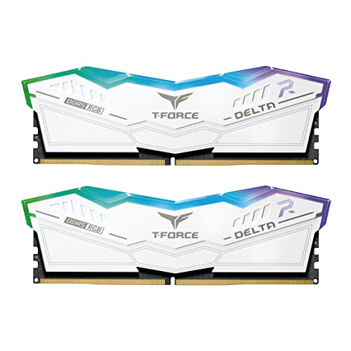 Teamgroup Ff4D532G6200Hc38Adc01, Ram Team D5 6200 32Gb C38 Delta Rgb Bianco K2, Nero