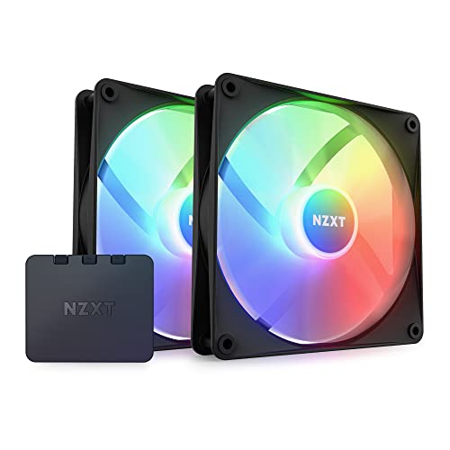 Nzxt F140 Rgb Core Confezione Doppia - Rf-C14Df-B1 - 2 X Ventole Rgb Montate Su Hub 140Mm Con Controller Rgb - 8 Led Indirizzabili Singolarmente - Con
