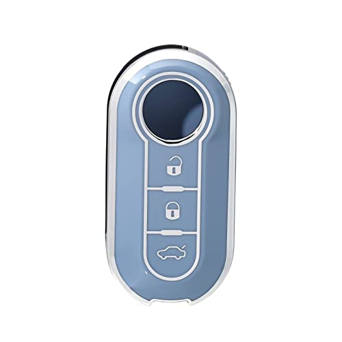Offcurve Custodia Chiavi Auto Guscio Chiave, Cover Chiave Copri Chiavi Telecomando 3 Tasti Adatto Per Fiat 500 Lancia Punto Panda Ypsilon Delta Grande
