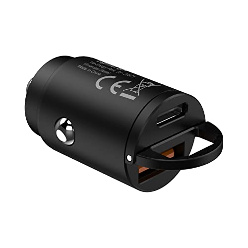 Celly, Caricabatterie Da Auto Linea Black Label, Caricabatterie Con Porta Usb-C + Porta Usb, 30W Output, Tecnologia Power Delivery Con Ricarica In 1 O