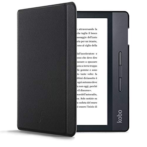 Forefront Cases Cover Per Kobo Libra H2O - Custodia Per Kobo Libra H2O, Design A Conchiglia - Nero - Sottile E Leggero, Auto Svegliati Sonno Funzione,