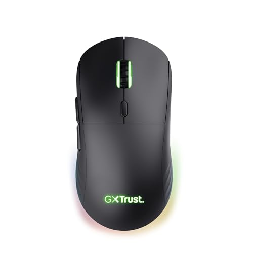 Trust Gaming Gxt 927 Redex+ Mouse Gaming Wireless 25K Dpi, 2.4Ghz 94 Ore Di Autonomia, Kailh Switches, 6 Pulsanti Programmabili, Mouse Wireless Ricari