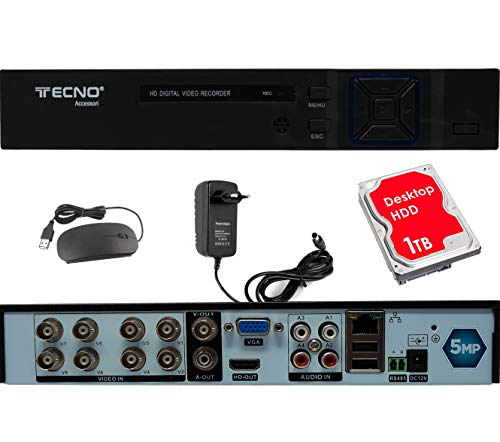 Dvr 1080P Lite 8 Canali 1080N Videoregistratore Network Digital Video Recorder H.264 Hdmi Email Allarme Con Telecamera Ip/Ahd/Tvi/Cvi/Analogica Motion