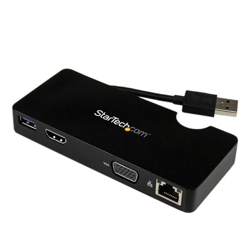 Startech.Com Docking Station Mini Per Laptop Universale Usb 3.0 A Doppia Uscita Con Adattatori Hdmi/Vga E Gigabit Ethernet Usb 3.0