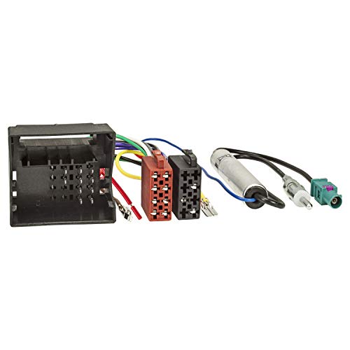 Tomzz Audio 7057-001 - Cavo Adattatore Radio Compatibile Con Skoda Seat Vw Quadlock Su Iso + Adattatore Antenna Con Alimentazione Phantom Fakra A Din