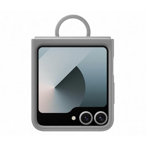 Samsung Silicone Case With Ring Custodia Pieghevole In Silicone Con Anello Per Galaxy Z Flip6, Grigio