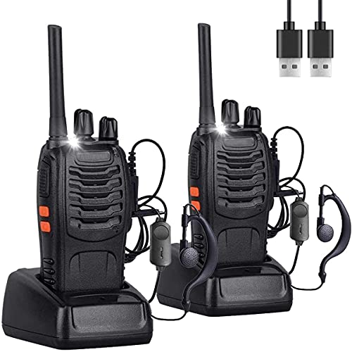 Walkie Talkie 2Pz Ricaricabile Lunga Distanza 16 Canali Vox Ctcss/Dcs Due-Via Radio Fm Ricetrasmettitore Portatile Professionali Walkie Talkie Con Led