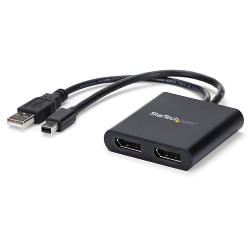Startech.Com Adattatore Multi Monitor A 2 Porte, Mst Hub Mini Displayport A 2X Displayport, Doppio Monitor 4K 30Hz, Video Splitter Mdp A 2X Dp 1.2 In