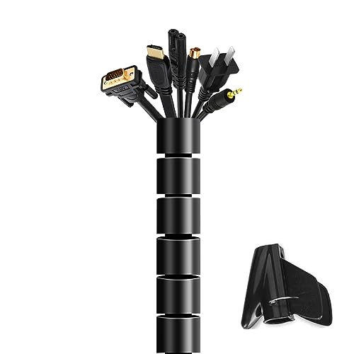 Guaina Cavi Diametro 22 Mm - Lunghezza 3 M Raccogli Cavi Copri Cavi Elettrici Per Ufficio E Casa Tv/Computer/Audio Cable Management Nascosta Cavi- Ner