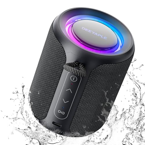 Deeyaple Cassa Bluetooth Portatile, 15W Cassa Bluetooth Potente Da Doccia Impermeabile Ipx7, Bluetooth 5.3,Extra Bassi Attivi,Chiamata Vivavoce Per Ca