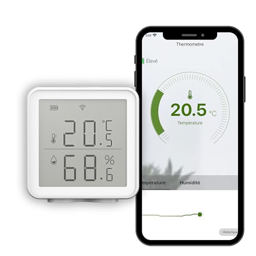 Termometro-Igrometro Collegato - Konyks Termo - Wi-Fi- Comunica Con Radiatore E Termostato Collegato Ecc. Per Regolare L'Umidità E La Temperatura, Com