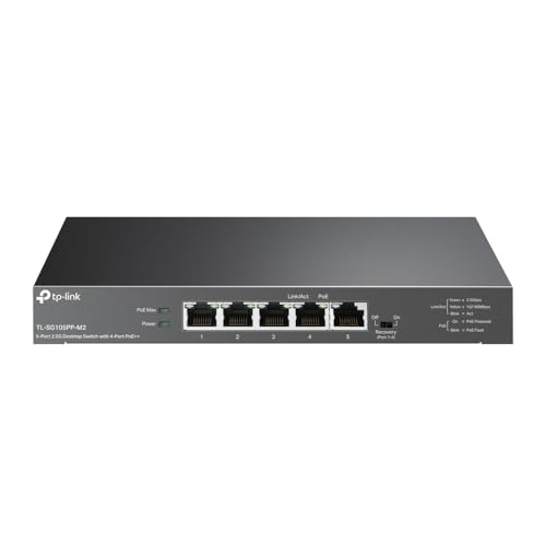 Tp-Link Switch Desktop A 5 Porte 2,5G Con Poe++ A 4 Porte, Qos 802.1P/Dscp Abilita Non Gestito, Potenza Poe Fino A 123 W (Tl-Sg1006Pp)