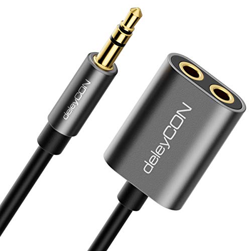 Deleycon 1X Jack Da 3,5Mm Audio Splitter Audio Adattatore Aux Jack Per Cavo Audio Cavo Spina In Metallo Telefono Cellulare Smartphone Tablet Cuffia Ri