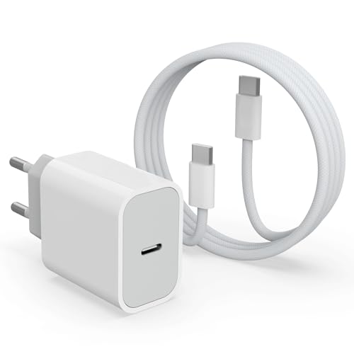 Caricatore For Iphone 15/15 Pro/Pro Max/Plus, 20W Usb C Caricabatterie E 1M Cavo Per Ipad Pro 12.9, Ipad Air, Usbc Presa Rapida Alimentatore Spina Ric