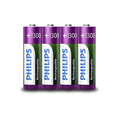 Philips Multi Life Nimh Pile Aa Micro, 1300 Mah, Confezione Da 4 Pezzi