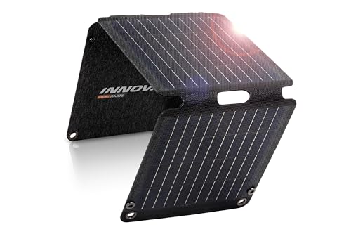 Innovate Pannello Caricatore Solare Portatile 21W 5V 3 Amp. Max. Con Connessione Usb Tipo C-A. Pannello Solare Pieghevole E Impermeabile. Perfetto Per