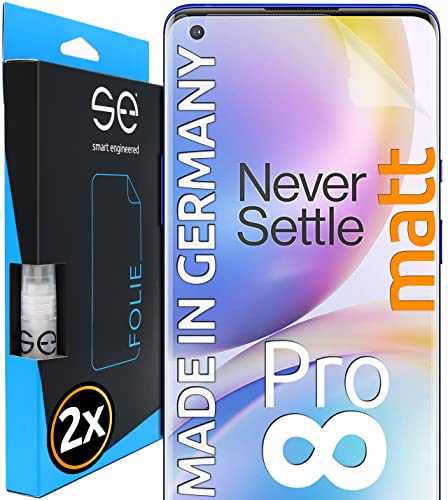 Smart Engineered [2 Pezzi Pellicola Protettiva Antiriflesso 3D Compatibile Con Oneplus 8 Pro, Pellicola Protettiva Per Display, Protezione Da Sporco E