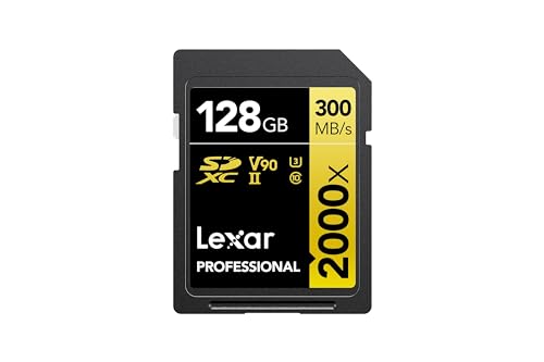 Lexar Professional 2000X Scheda Sd 128 Gb, Scheda Di Memoria Sdxc Uhs-Ii Senza Lettore, Lettura Fino A 300Mb/S, Per Dslr, Videocamera Di Qualità Cinem
