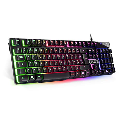 Empire Gaming - Tastiera Gamer New K300 (Azerty Francese) - 105 Tasti Semi-Meccanici - Retroilluminazione Led Rgb - 19 Keys Anti-Ghosting - 12 Scorcia