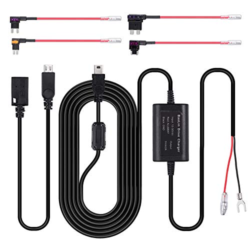 Esynic Kit Trasformatore Step-Down Filo Rigido Per Dash Cam Da Auto Camion Centralina Hardwire Con Scatola Fusibile Mini Micro2 Ato Per Dashcam Regist