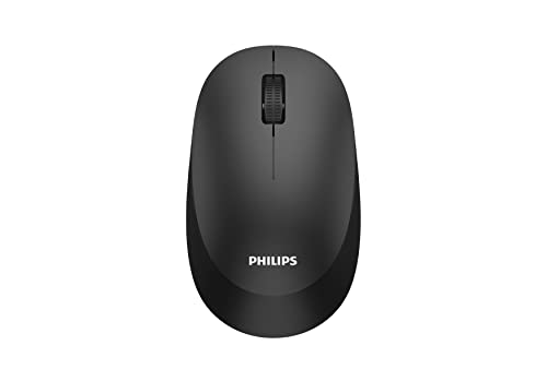 Philips Spk7307Bl Wireless Mouse - Con Ricevitore Nano Usb, Design Ergonomico E Sensore Da 1.600 Dpi, Clic Silenziosi, Per Utenti Mancini E Destrimani
