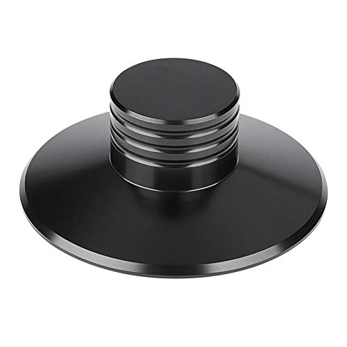 Bewinner Novità Durevole Lp Giradischi Metal Disc Stabilizer Record Weight Clamp-Black(Nero)