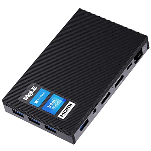 Mele Quieter 3Q Mini Pc Fanless N5105, Piccolo Computer Portatile, Lpddr4, Win11, Hdmi 4K *2, 2.4G/5G Wi-Fi 6, Gigabit Ethernet, Bt 5.2, Usb 3.2 * 4,