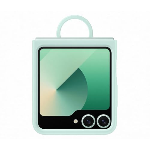 Samsung Silicone Case With Ring Custodia Pieghevole In Silicone Con Anello Per Galaxy Z Flip6, Menta