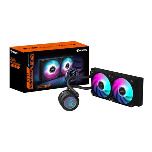 Gigabyte Aorus Waterforce Ii 240 Aio Liquid Cpu Cooler- 2 X 120 Mm Argb Fans, Slide-In Meccanismo Di Collegamento, Daisy-Chain, Intel Lga 1700 E Amd A
