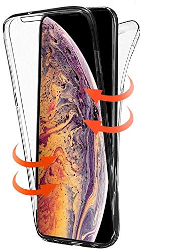 Cophone - Cover Per Iphone Xs Max 100% Trasparente 360 Gradi Protezione Totale Morbida Anteriore + Rigida Posteriore. Custodia Touch Antiurto A 360 Gr