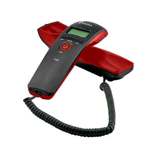 Easyteck Telefono Fisso G101 - Telefono - Telefono A Filo Compatto - Telefono Con Tasti Grandi - Telefono Analogico Da Tavolo E Parete, Con Cavo (Ross