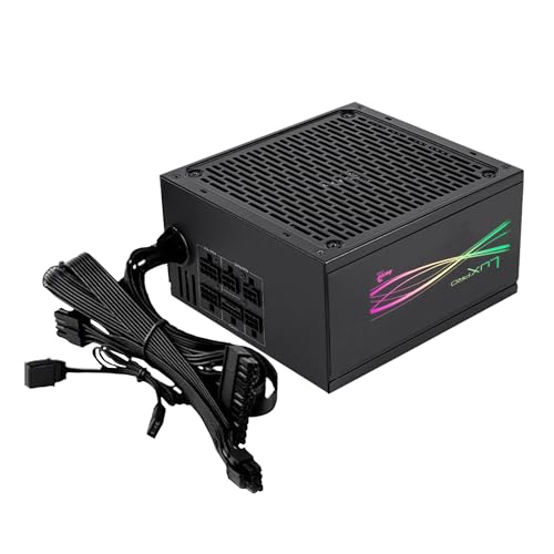 Aerocool Luxprorgb1000M, Alimentatore Semi-Modulare Rgb 1000W, 80Plus Gold +90%, Condensatori Giapponesi, Ventilatore Apfc 14 Cm Fdb, Atx 3.0 E Pcie 5