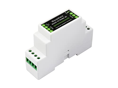 Waveshare Rs232 To Rs485 Converter (B) Rail-Mount Active Digital Isolator Serial Converter,600W Lightningproof And Surge-Suppress, 15Kv Esd Protection