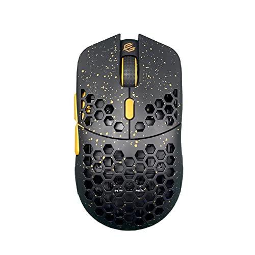 G-Wolves Hati Stardust - Mouse Da Gioco Cablato, Ultra Leggero, Motivo A Nido D'Ape Fino A 12000 Cpi – 3389 (58 G) (Golden Color)