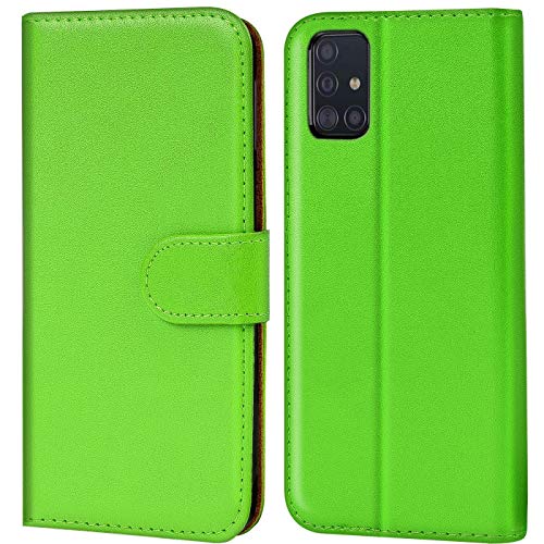 Verco Custodia Per Samsung A51, Case Per Samsung Galaxy A51 Cover Pu Pelle Portafoglio Protettiva, Verde