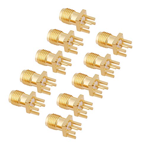 10 Pz Connettore Jack Femmina Sma, 50 Ohm Sma Connettore Pcb Mount Adapter Connettori Rf Ottone
