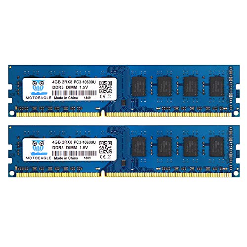Pc3 10600U 8Gb Kit (2X4Gb) Ddr3 1333Mhz Udimm Ram, 2Rx8 Pc3 10600U 4Gb 1.5V Cl9 240-Pin Udimm Memoria Desktop