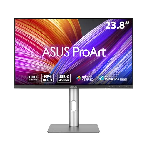 Asus Proart Display Pa24Acrv Monitor Professionale Da 24” Pollici (23.8), Ips, Qhd (2560X1440), 95% Dci-P3, Accuratezza Colori Δe<2, Calman, Usb-C Pd