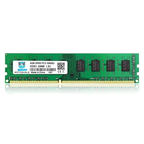 Motoeagle Memoria Da 4 Gb Ddr3-1333 Pc3 10600U Dimm Unbuffered Non-Ecc 1.5 V Cl9 2Rx8 240 Pin