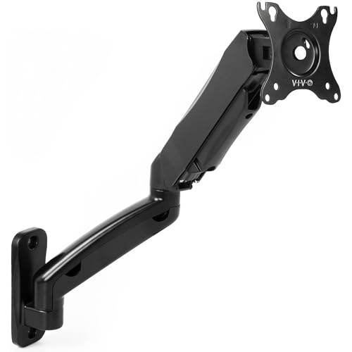 Vivo Mount-V001G - Supporto Da Parete Per Monitor Singolo, Articolato A Movimento Completo, Adatto A Schermi Da 17" A 27", Colore: Nero
