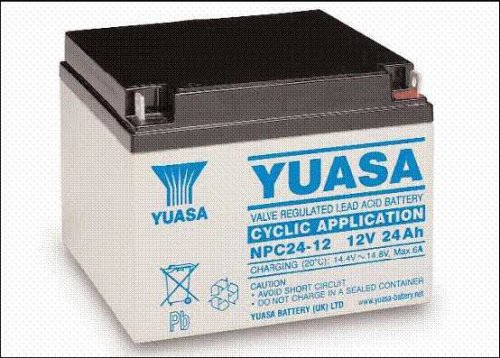 Batteria Al Piombo Ricaricabile 12V 24Ah Yuasa Ciclica Npc24-12