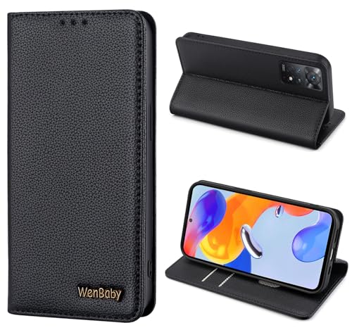 Wenbaby Custodia Protettiva Migliorata 2022 Per Xiaomi Redmi Note 11 Pro 5G/Note 11 Pro+ 5G In Vera Pelle Bovina Di Alta Qualità, Garanzia A Vita [Pro