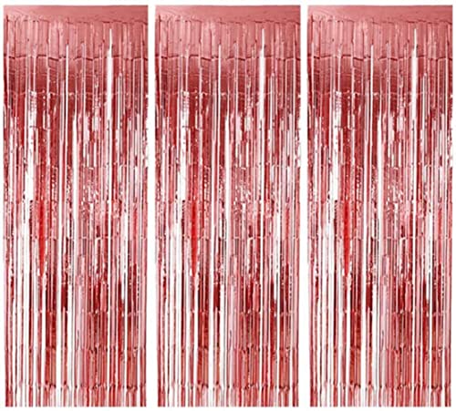 Chuangou 3 Pezzi Tende Metalliche Tinsel,Adesive Tende Frange Decorazioni,Per Decorazioni Battesimo Compleanno Matrimonio Festa, Photo Wall Contesto(O